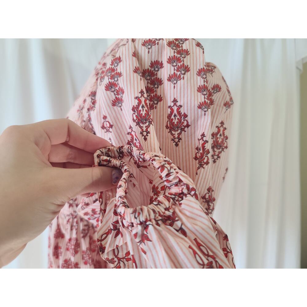 Hunter Bell Womens Pink Floral Ruffle Dakota Blouse Top XS - Picture 7 of 10